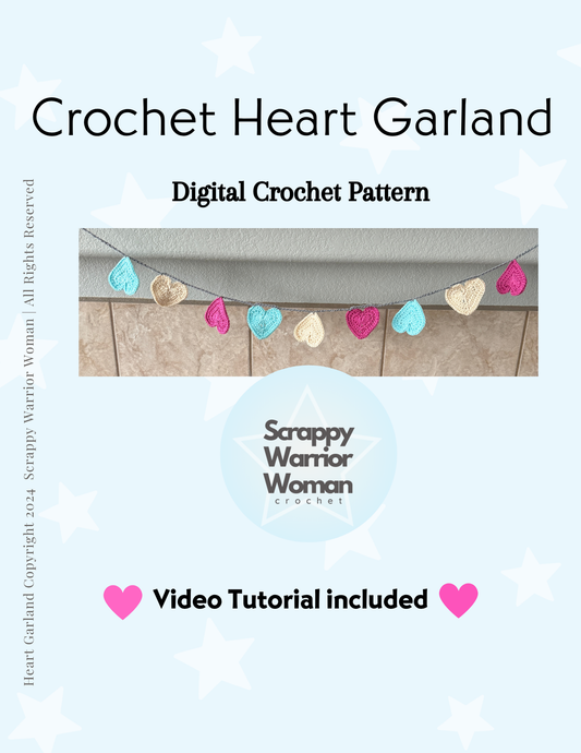 Crochet Heart Banner Pattern + Video Tutorial