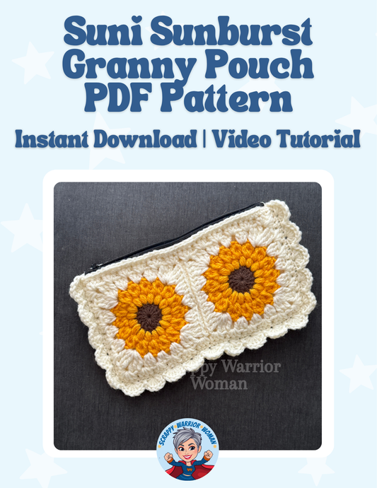 Suni Sunburst Granny Square Pouch Digital Pattern
